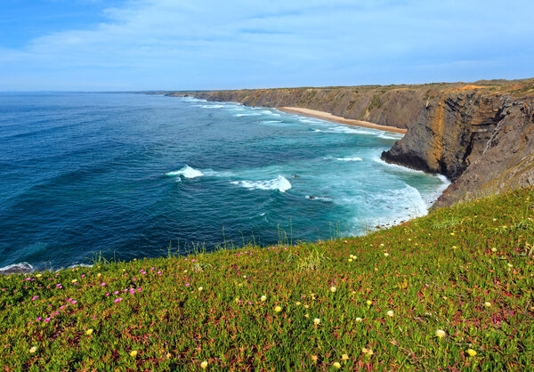 Summer Atlantic ocean coast (Algarve, Portugal).