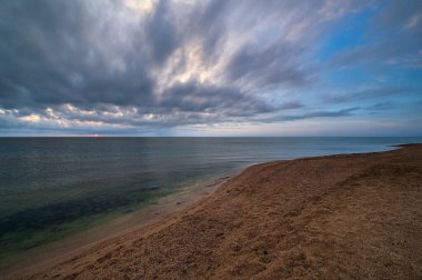 Suyun içinde deniz anası (Strilkove köyü, Arabat Spit, Ukrayna)
