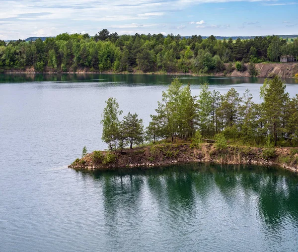 Letní Čedičové Pilíře Geologická Rezervace Čedičové Jezero Kostopil Okres Rivne — Stock fotografie