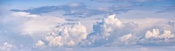 Clouds in the overcast sky view. Climate, environment and weather concept sky background.