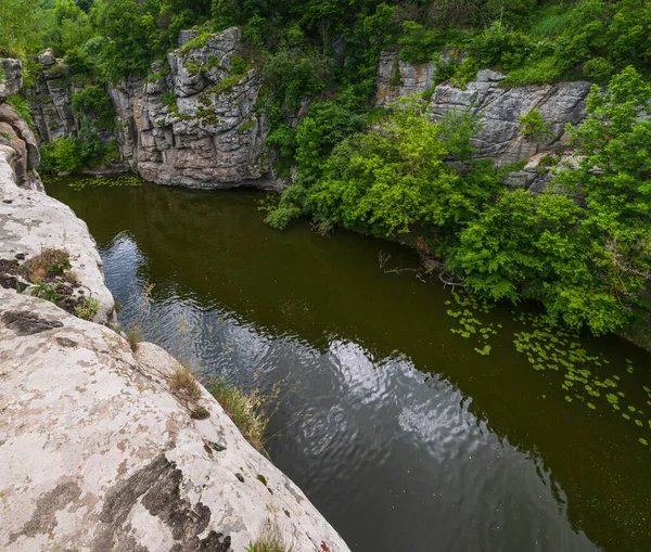 Buky Canyon Letni Krajobraz Rzeka Hirskyi Tikych Obwód Czerkaski Ukraina — Zdjęcie stockowe