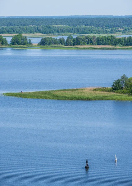 Dnipro Flod Sommarlandskap Kaniv Vatten Reservoir Kiev Region Ukraina — Stockfoto