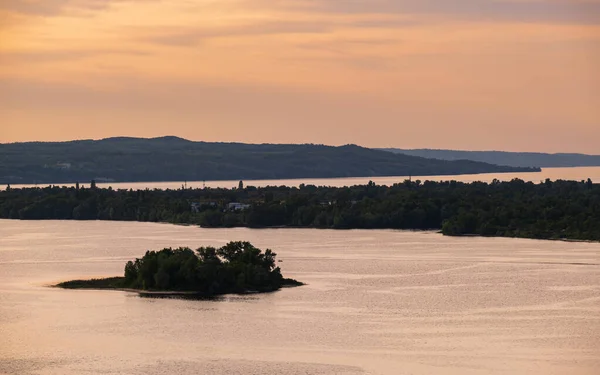 Dnipro River Summer Evening View Taras Hill Chernecha Hora Monk — Stock Photo, Image