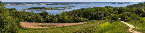 Dnipro River Shores Summer Panoramic Landscape Kaniv Water Reservoir Kyiv — Stock Photo, Image