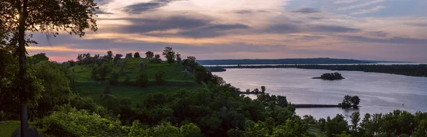 Vista Serale Estiva Sul Fiume Dnipro Taras Hill Chernecha Hora — Foto Stock