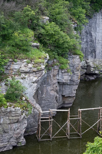 Paysage Estival Buky Canyon Rivière Hirskyi Tikych Région Cherkasy Ukraine — Photo