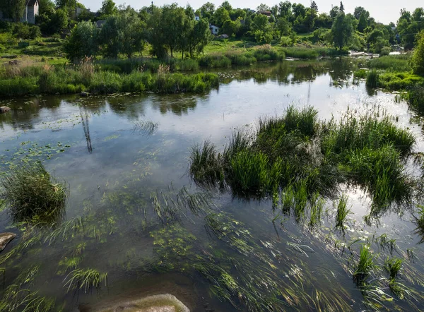 아름다운 Sunny Summer Day Ros River Boguslav Ukraine — 스톡 사진