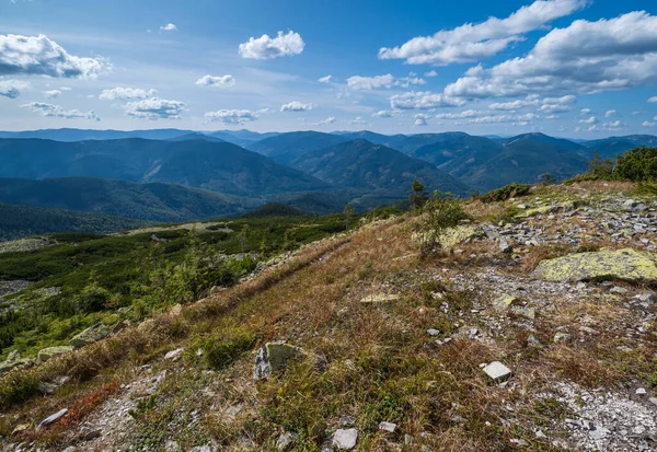 Verano Cárpatos Vistas Las Montañas Macizo Stony Gorgany Ucrania —  Fotos de Stock