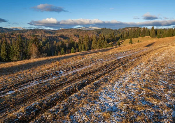 Herfst Berg Ochtend Scène Vreedzaam Pittoresk Reizen Seizoensgebonden Natuur Landelijke — Stockfoto