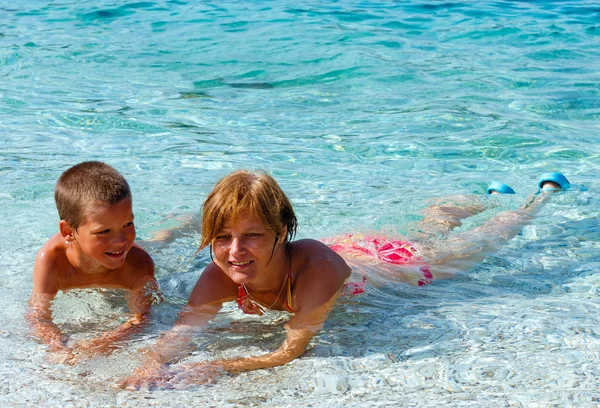 Familys summer holidays on sea (Greece). Stock Photo