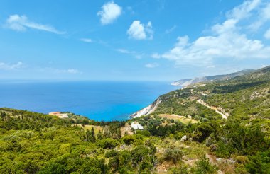 İyon Denizi kıyılarında görünümü (kefalonia, Yunanistan yaz)