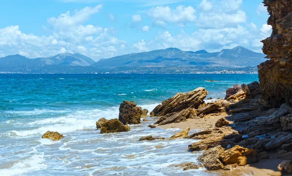 Vistas a la playa de verano (Grecia, Lefkada ). — Foto de Stock