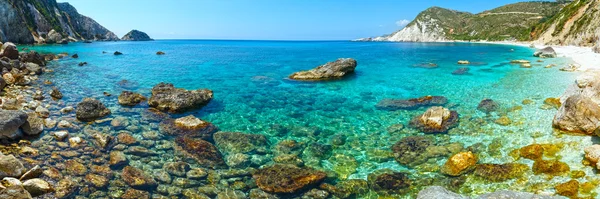 Petani strand (kefalonia, Griekenland) panorama. — Stockfoto