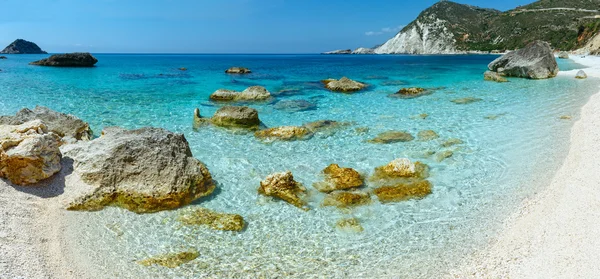 Petani strand (kefalonia, Griekenland) panorama. — Stockfoto