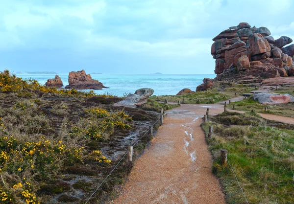 Ploumanach coast spring view (Brittany, France) — Stock Photo, Image