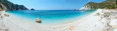 Petani plaj yaz panoraması (kefalonia, Yunanistan)
