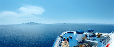 Summer sea view from ferry (Greece)