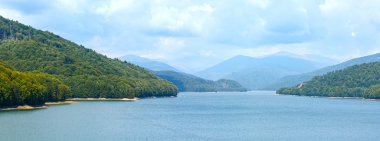 Lake vidraru yaz peyzaj (Romanya).