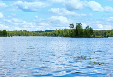 Lake rutajarvi yaz görünümü (Finlandiya).