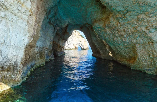 De blauwe grotten in zakynthos (Griekenland) — Stockfoto