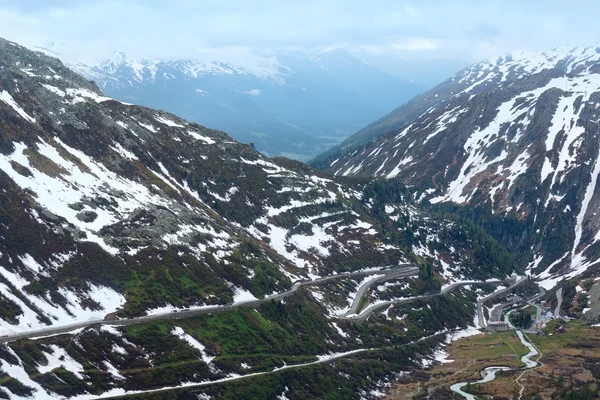 Zomer berglandschap (Furkapas, Zwitserland) — Stockfoto