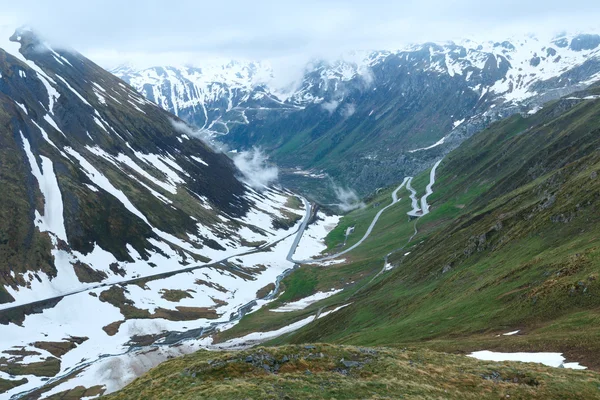 Yaz dağ manzarası (Furka Pass, İsviçre) — Stok fotoğraf