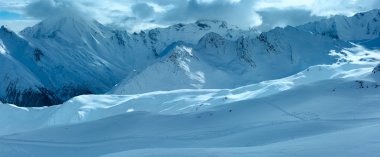 Silvretta Alps görünümü (Avusturya) kış. Panorama.