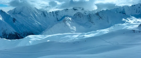 Silvretta Alperna vinter vy (Österrike). Panorama. — Stockfoto