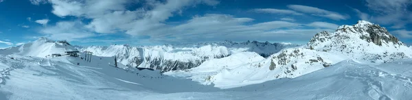 Silvretta Alperna vinter vy (Österrike). Panorama. — Stockfoto