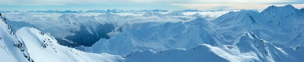 Kronplatz Alpy zimní pohled (Rakousko). Panorama. — Stock fotografie