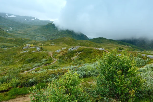 Norte da Noruega montanha de verão nublado — Fotografia de Stock