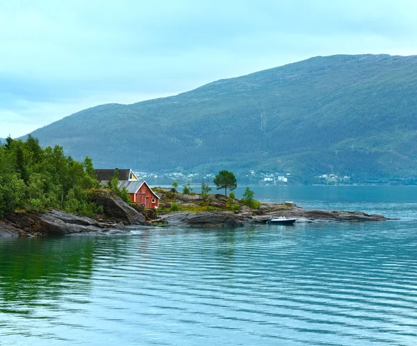 Fjord summer cloudy view (Norway) — Stock Photo, Image