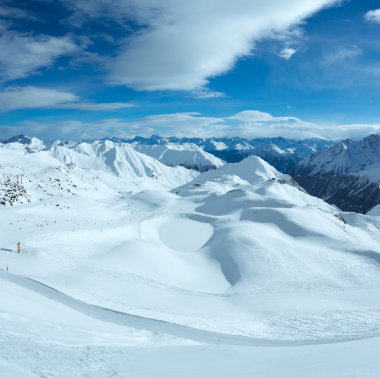 Silvretta Alps görünümü (Avusturya kış).