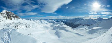 Silvretta Alps görünümü (Avusturya) kış. Panorama.