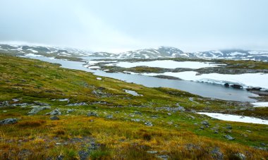Kuzey Norveç dağ spring valley