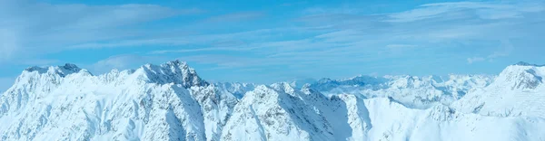 Silvretta Alpy zimní pohled (Rakousko). Panorama. — Stock fotografie