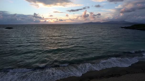 Mytikas Beach sunset view (Grecia, Lefkada ). — Vídeo de stock