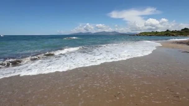 Nyári beach view (Görögország, lefkada). — Stock videók