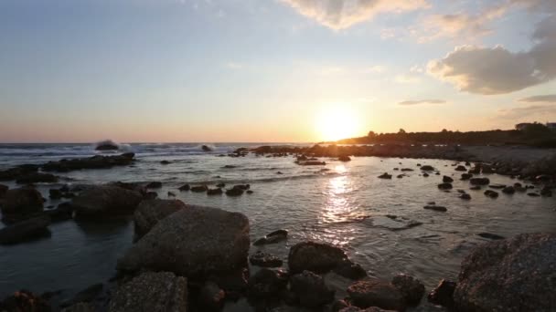 Sea sunset view (Greece,  Lefkada, Ionian Sea). — Stock Video