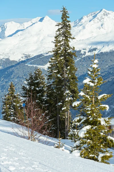 Mountain vinterlandskap. Skidorten Kappl, Österrike. — Stockfoto