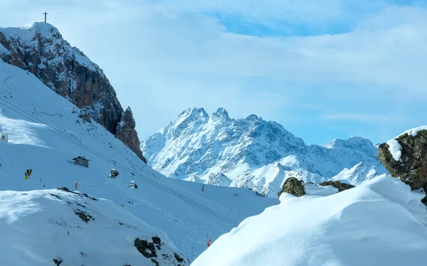 Silvretta Alperna vinter vy (Österrike). — Stockfoto