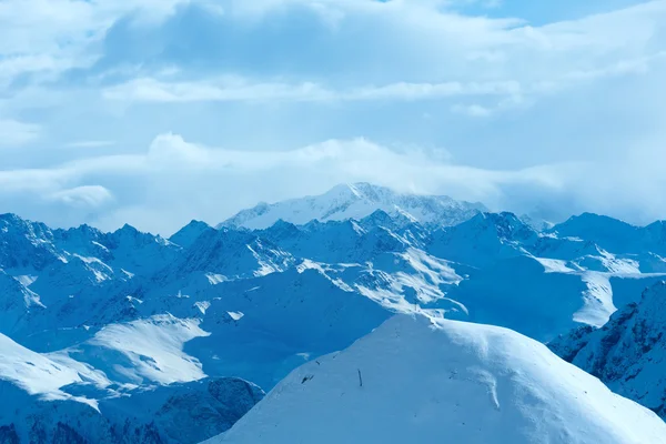 Silvretta Alpy zimní pohled (Rakousko). — Stock fotografie