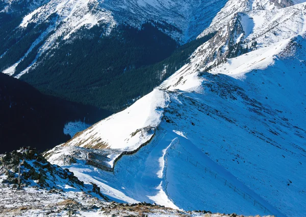 Kasprowy Wierch dans les Tatras occidentales. Vue d'hiver . — Photo