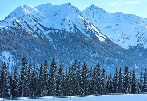 Mountain vinterlandskap. Skidorten Kappl, Österrike. — Stockfoto