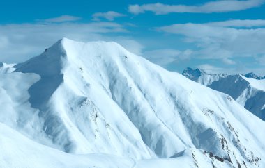 Silvretta Alps görünümü (Avusturya kış).