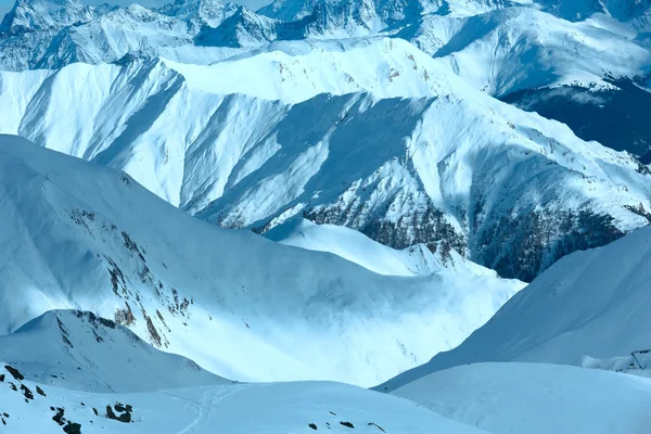 Silvretta Alpy zimní pohled (Rakousko). — Stock fotografie