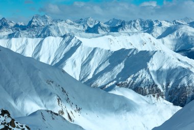 Silvretta Alps görünümü (Avusturya kış).