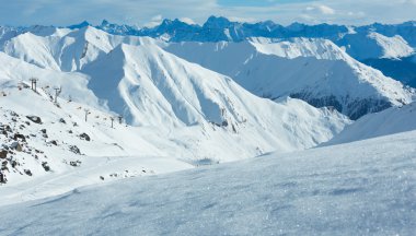 Silvretta Alps görünümü (Avusturya kış).