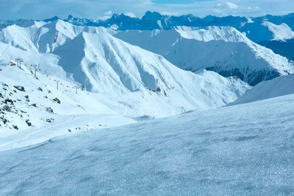 Silvretta Alperna vinter vy (Österrike). — Stockfoto