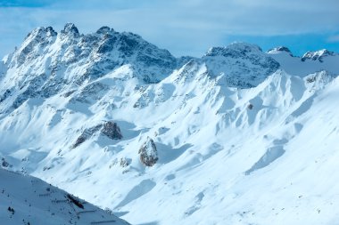 Silvretta Alps görünümü (Avusturya kış).